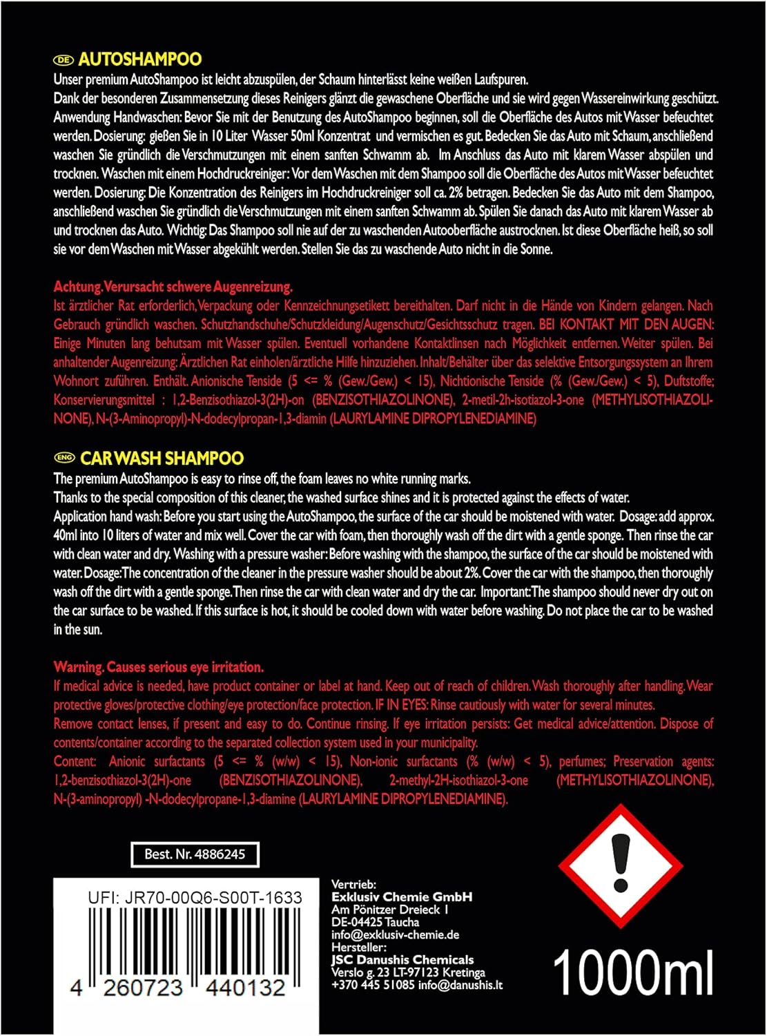 Car Shampoo Concentrate | 1 liter