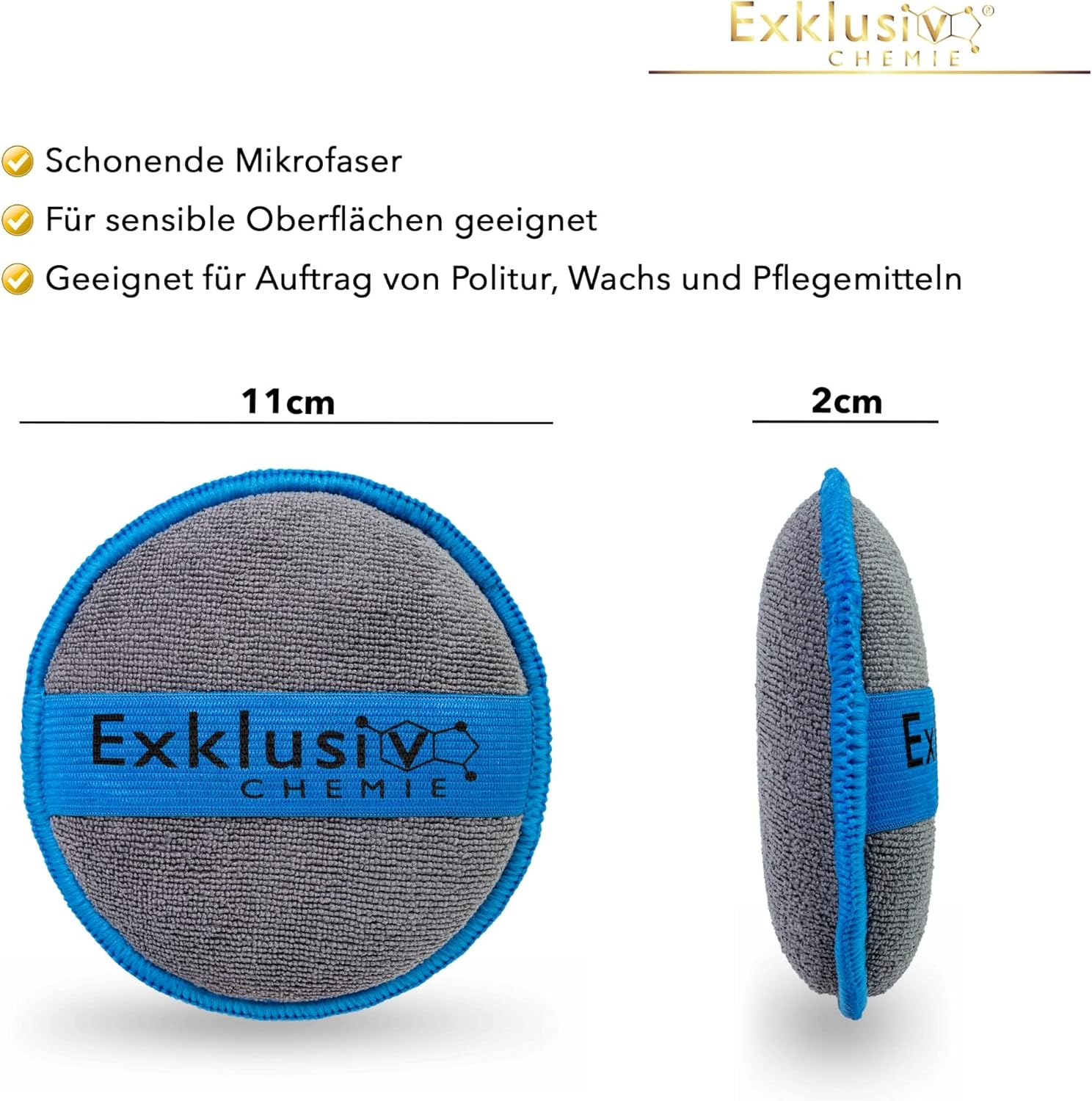 Hand polishing sponge pad, 4 pieces + microfibre cloth Q1 GSM 380