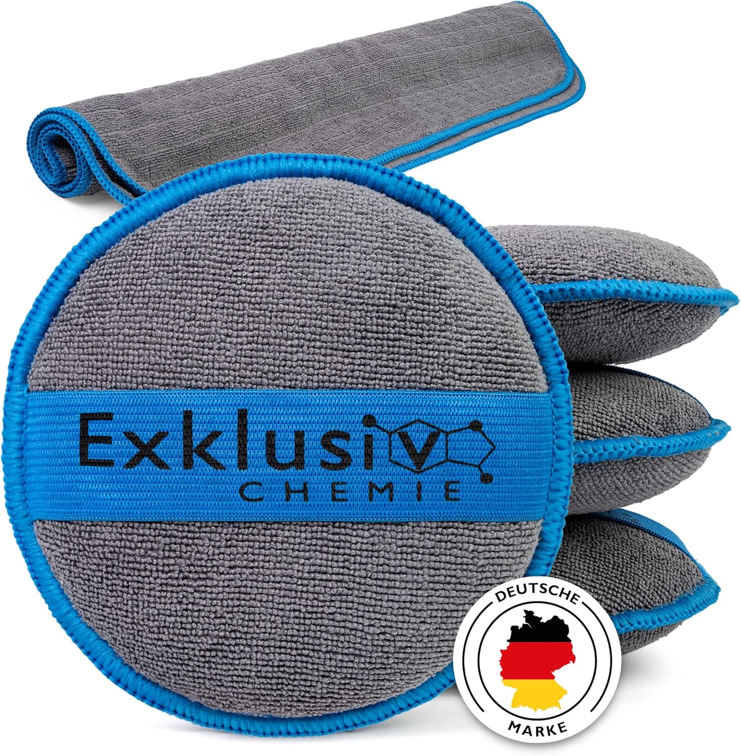 Hand polishing sponge pad, 4 pieces + microfibre cloth Q1 GSM 380