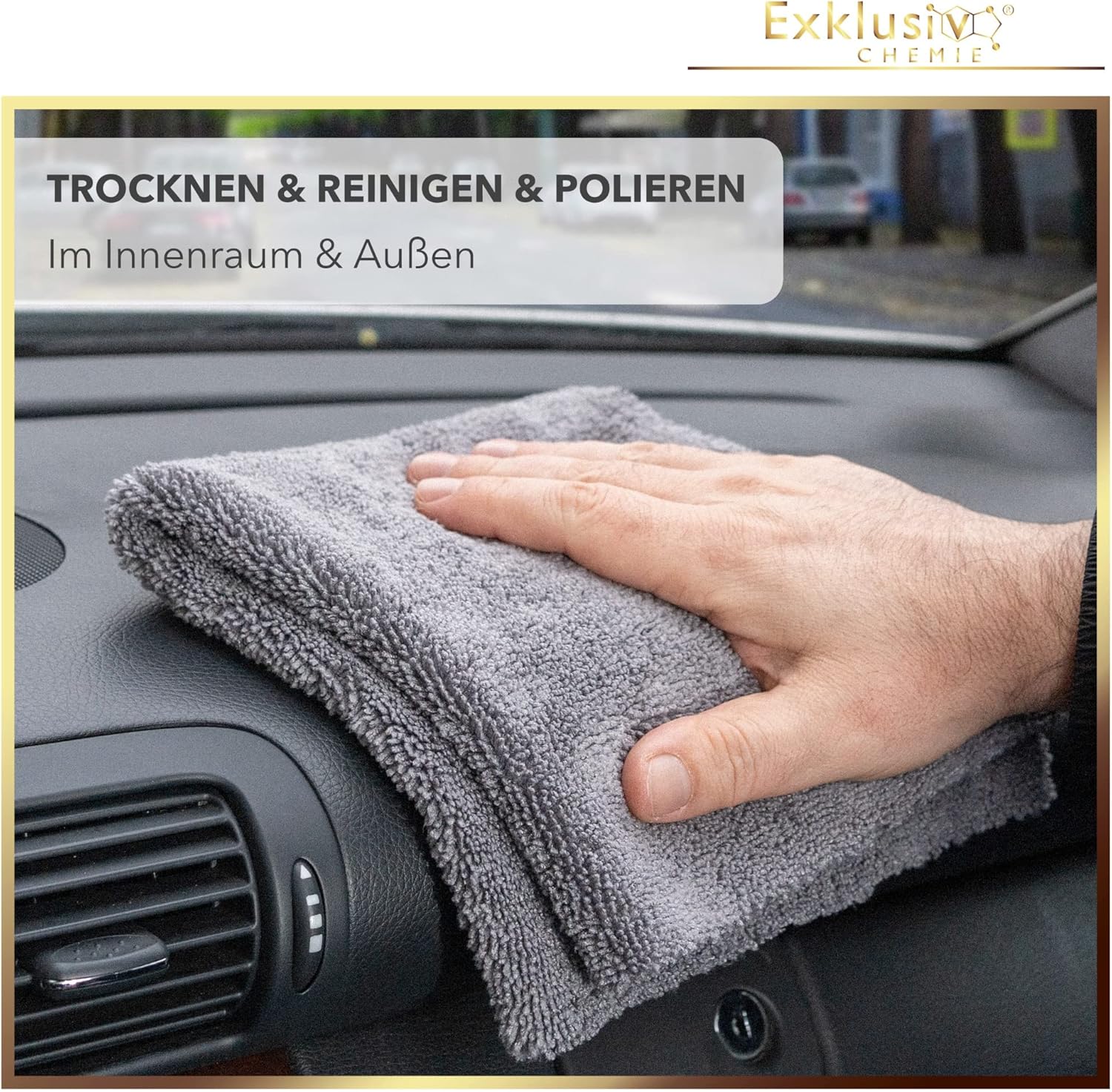 Edgeless Microfiber Towel 620 GSM – Q4 (2-Pack) + Hand Polishing Sponge – 40 × 40 cm